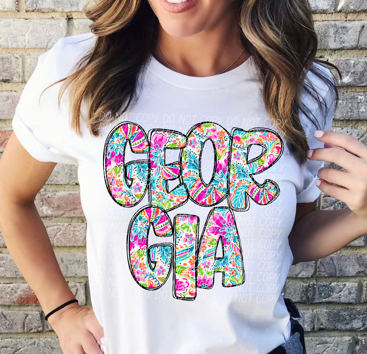 Georgia floral STACKED CITY DTF transfer