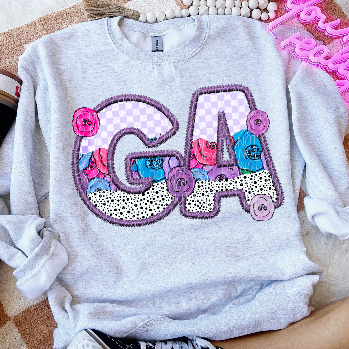 GA purple floral (CITY) DTF transfer