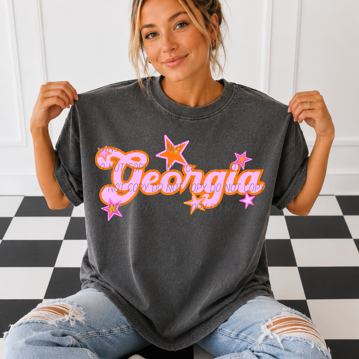 Georgia pink orange states (City) DTF Transfer