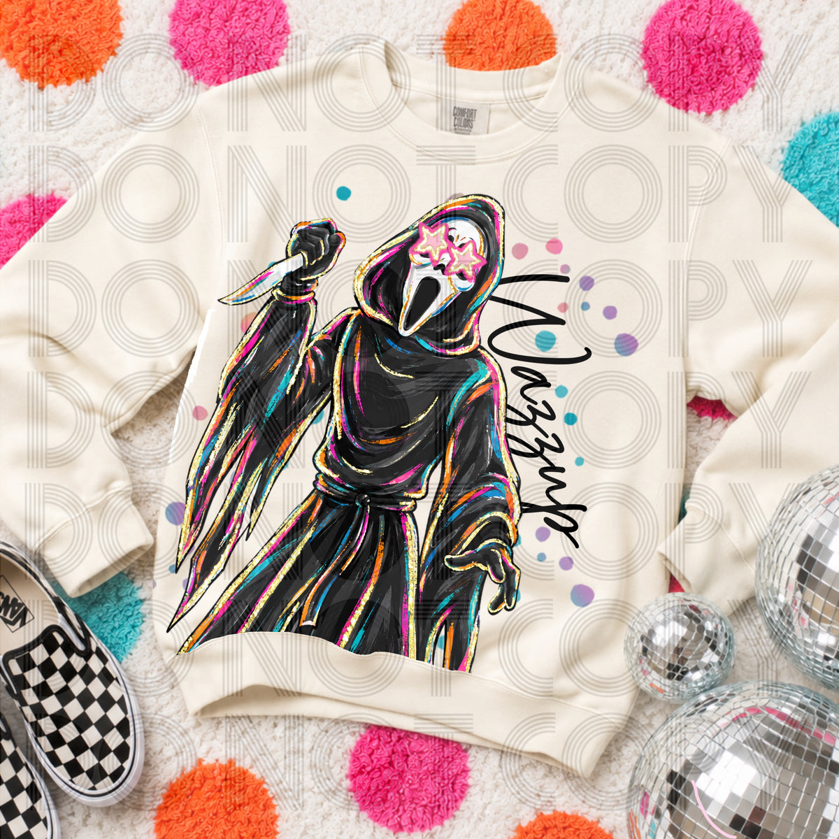 GF wazzup colorful splatter (Renewed) DTF Transfer