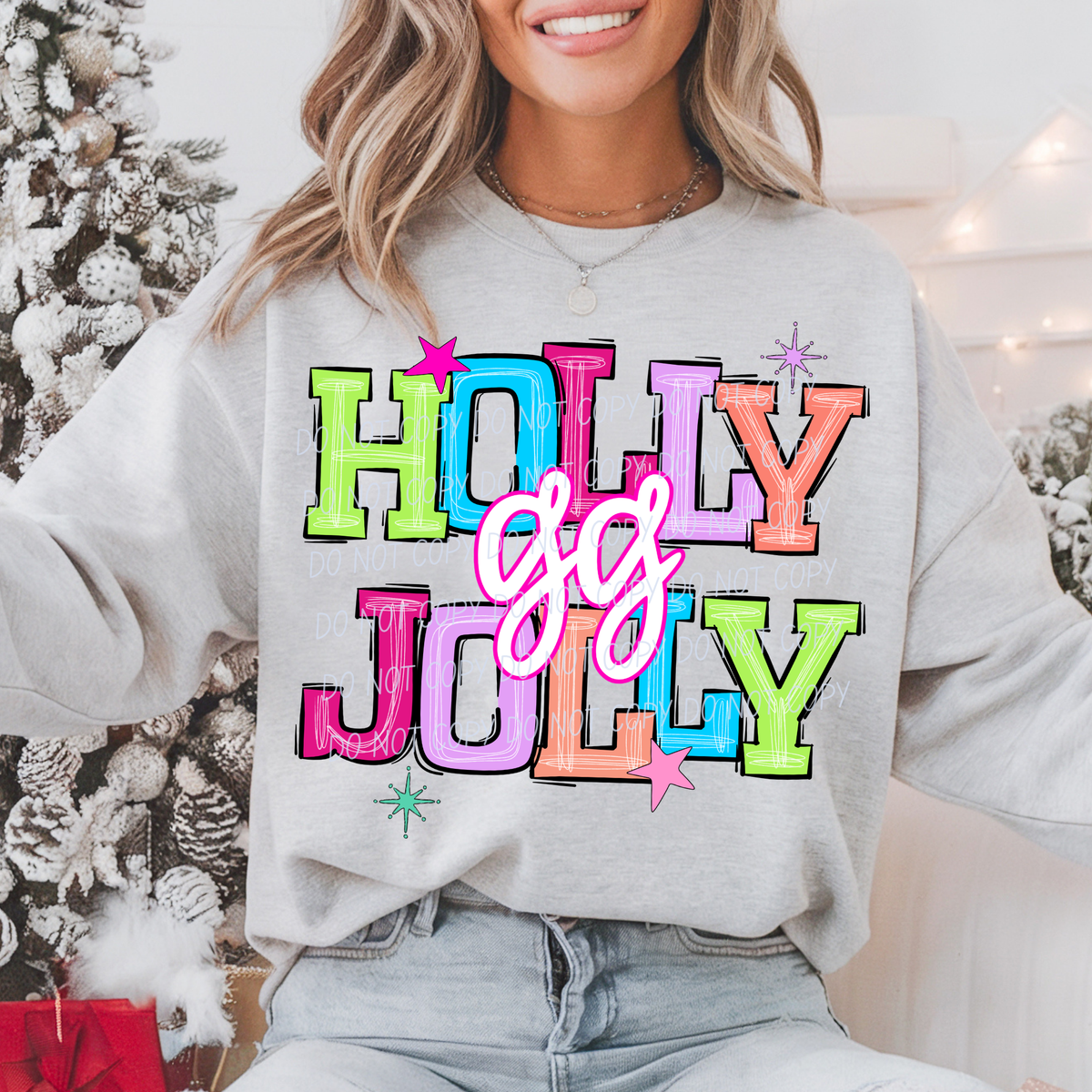 gg holly jolly names (city) DTF Transfer