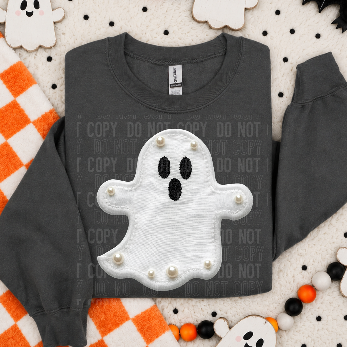 Ghost faux embroidery pearl (SBB) DTF Transfer