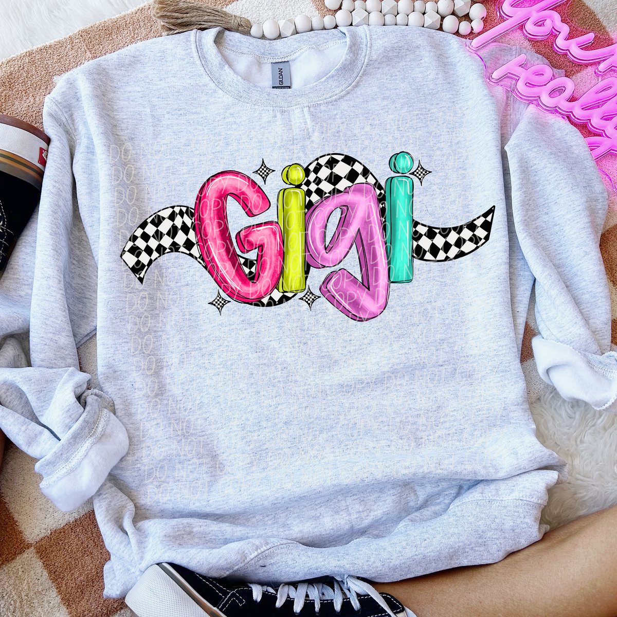 Gigi Colorful Checker 74196 DTF Transfer