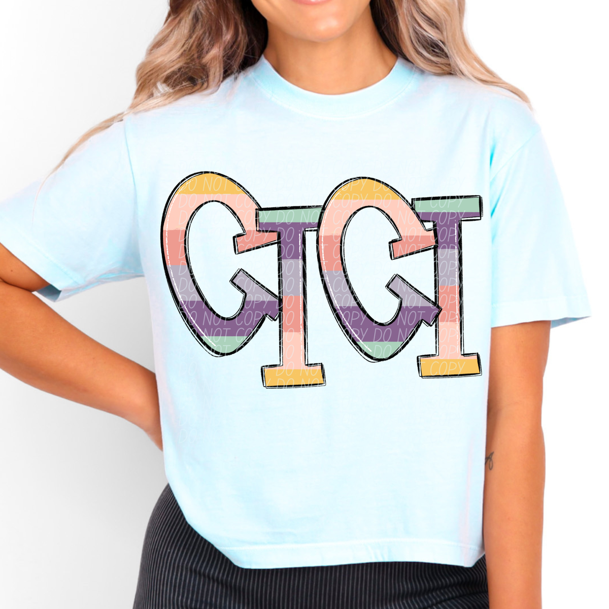 Gigi pastel strips (City) DTF Transfer