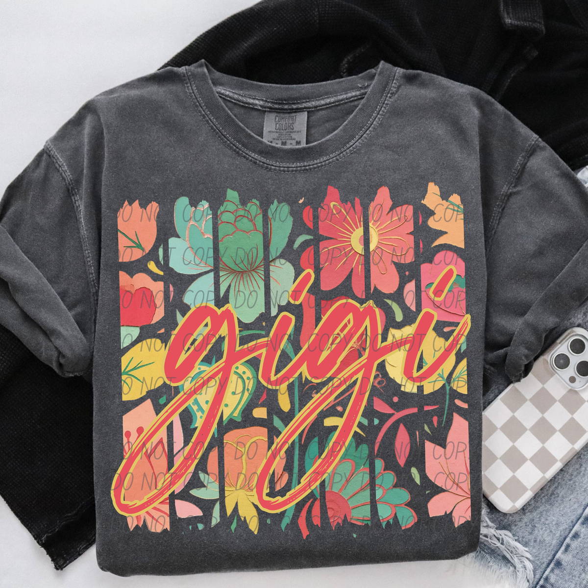Gigi Boho floral names (City) DTF Transfer