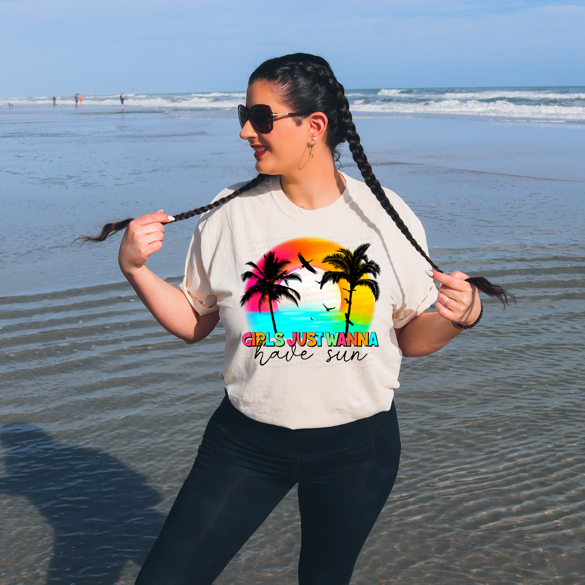 Girls Just Wanna Have Sun Palm Trees 116425 DTF Transfer