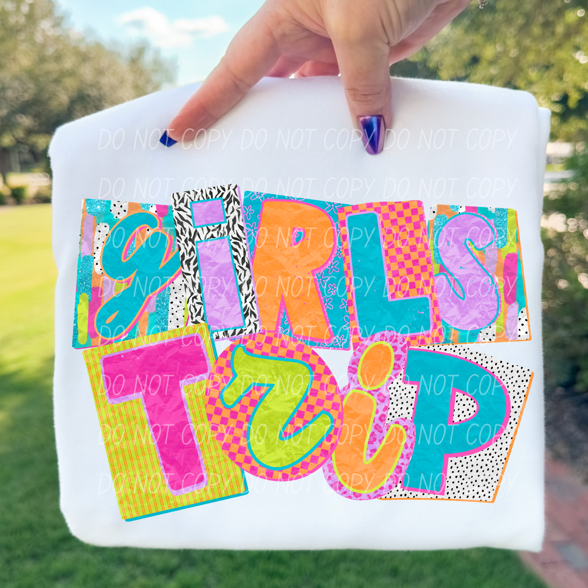 girls trip colorful blocks (Caplinger) DTF Transfer