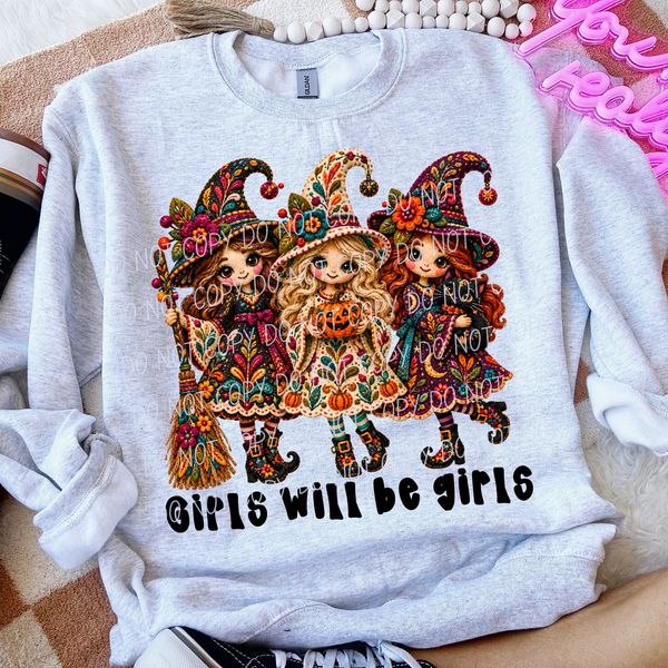 Girls will be girls muti pattern girls (City) DTF Transfer