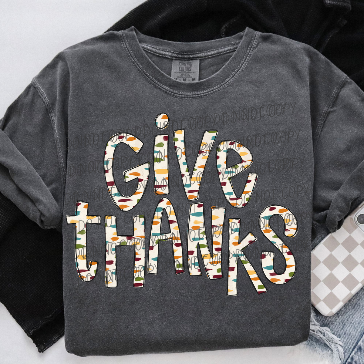 Give Thanks-Paint Stroke Font (CITY)DTF Transfer