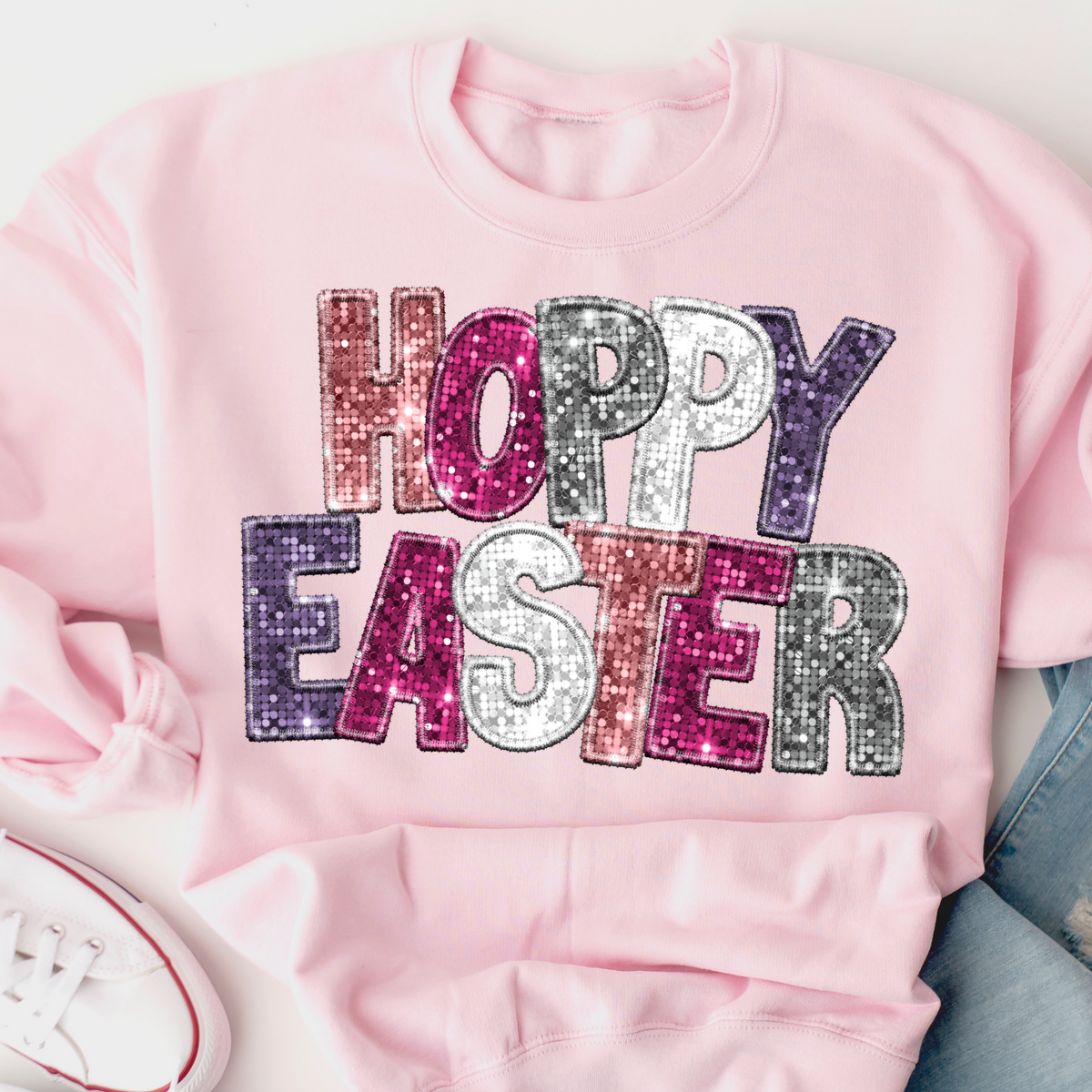 Hoppy easter pink purple silver (CITY) 24281 DTF transfer