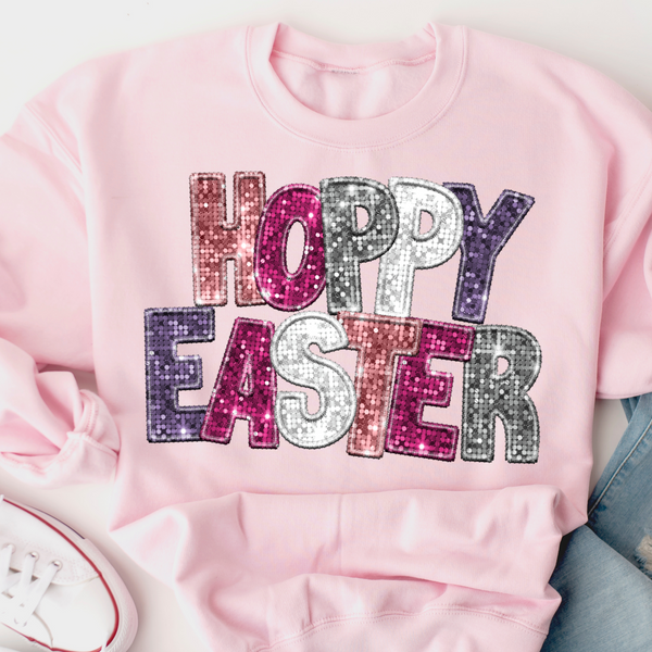 Hoppy easter pink purple silver (CITY) 24281 DTF transfer