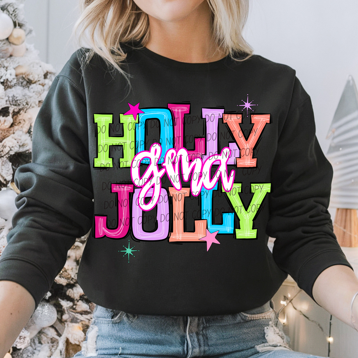 g-ma holly jolly names (city) DTF Transfer