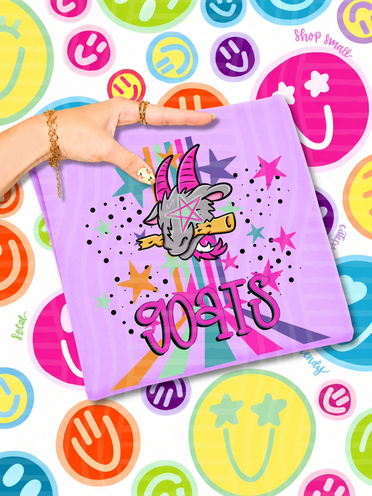 goats starry eyes rainbow (caplinger) DTF Transfer