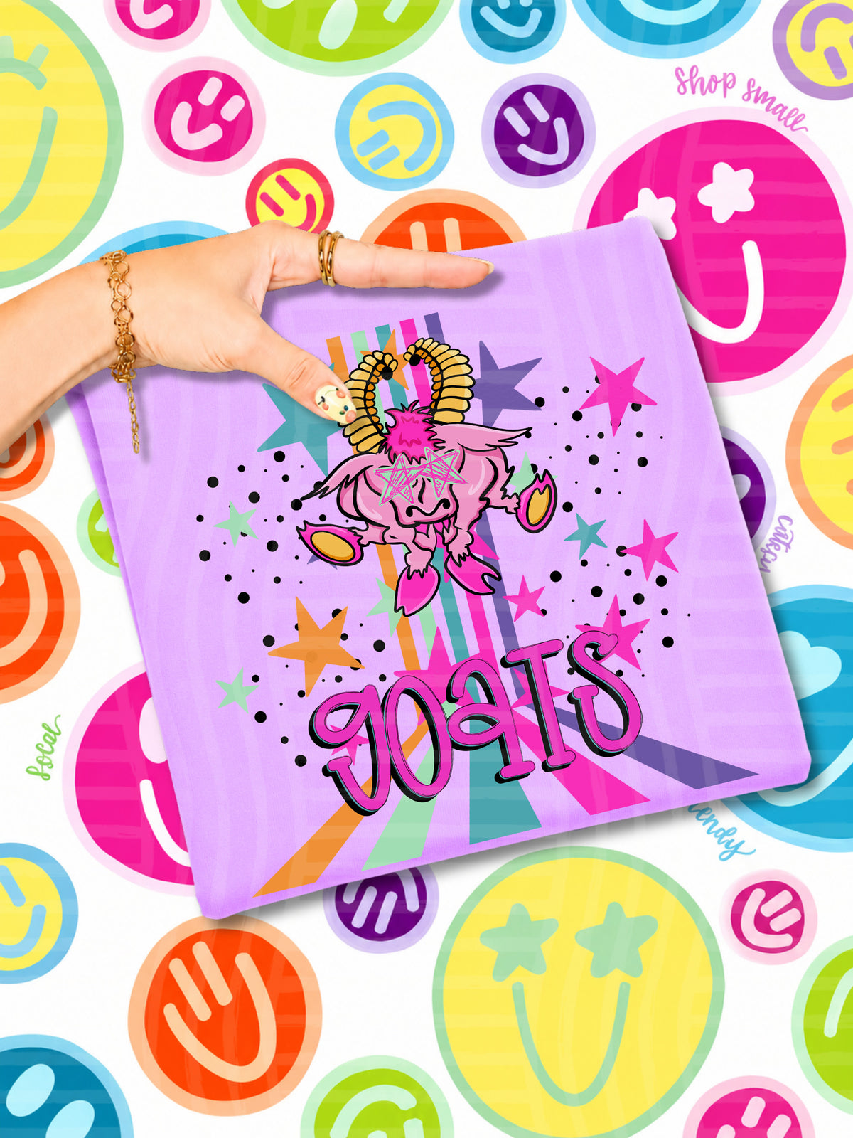 goats starry eyes rainbow (caplinger) DTF Transfer
