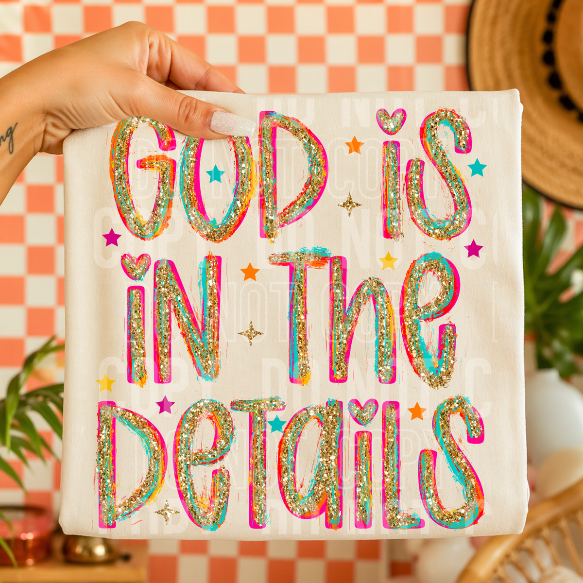 God is in the details glitter (SBB) DTF Transfer