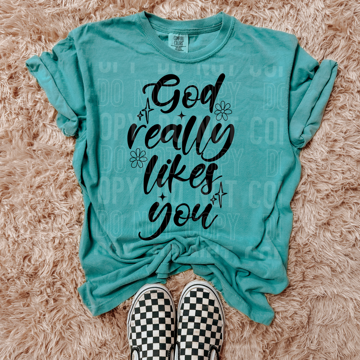 God really likes you BLACK cursive (SBB) DTF Transfer