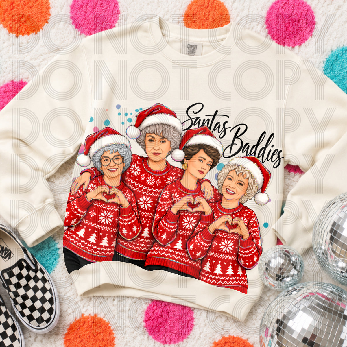 Santas baddies GG heart hands (Renewed) DTF Transfer