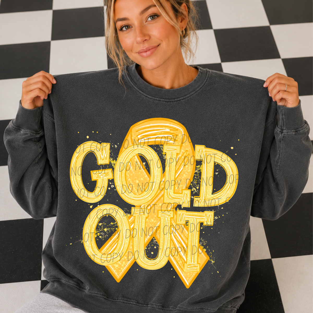 Gold out big ribbon (CITY) DTF Transfer