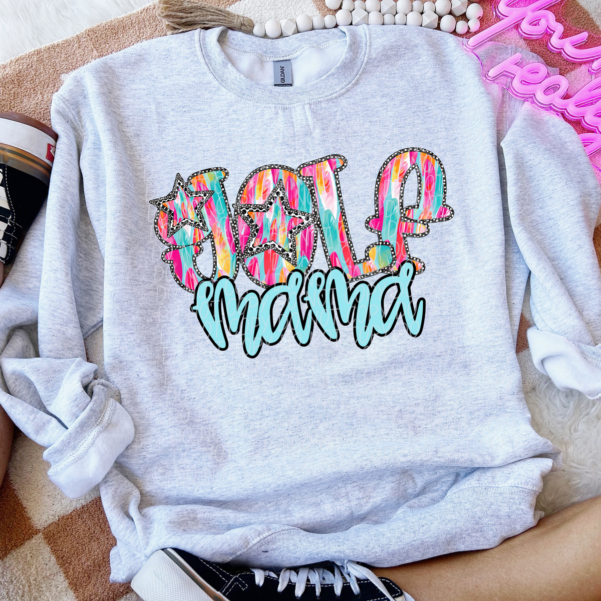 Golf Mama Multicolor Stars (City) 100546 DTF transfer