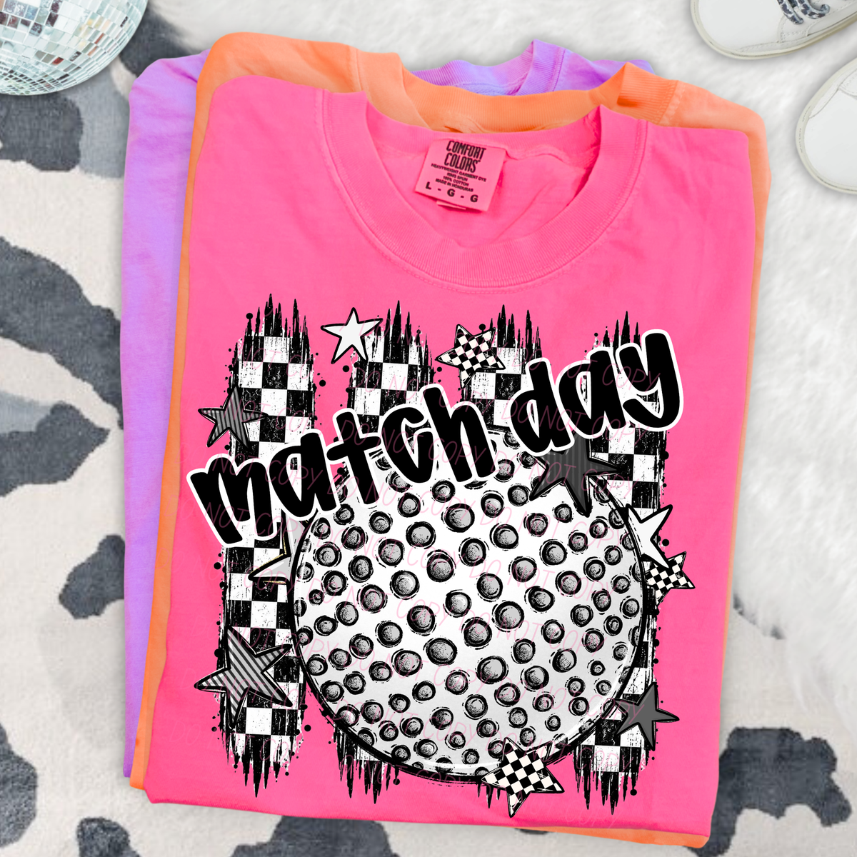 golf match day checker sports black and white (city) DTF Transfer