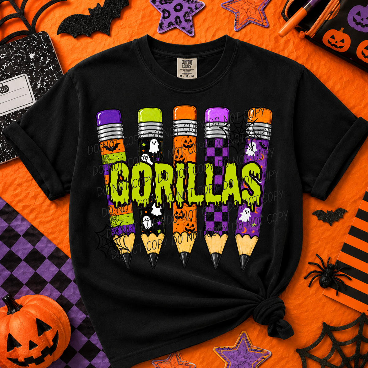 Gorillas- Halloween Pencils (CITY) DTF Transfer