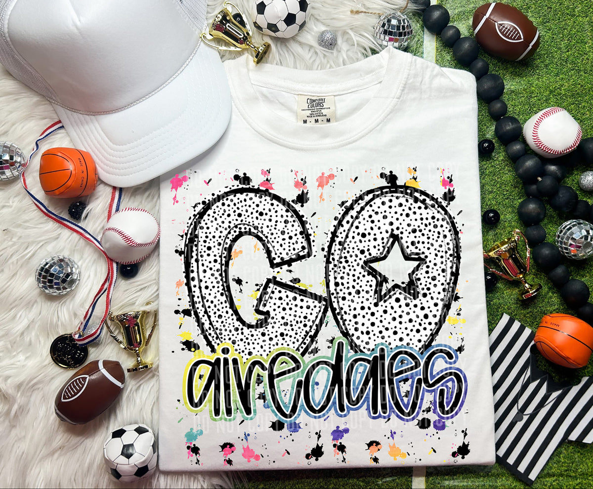 Go Airedales Dalmatian Font 57251 DTF transfer