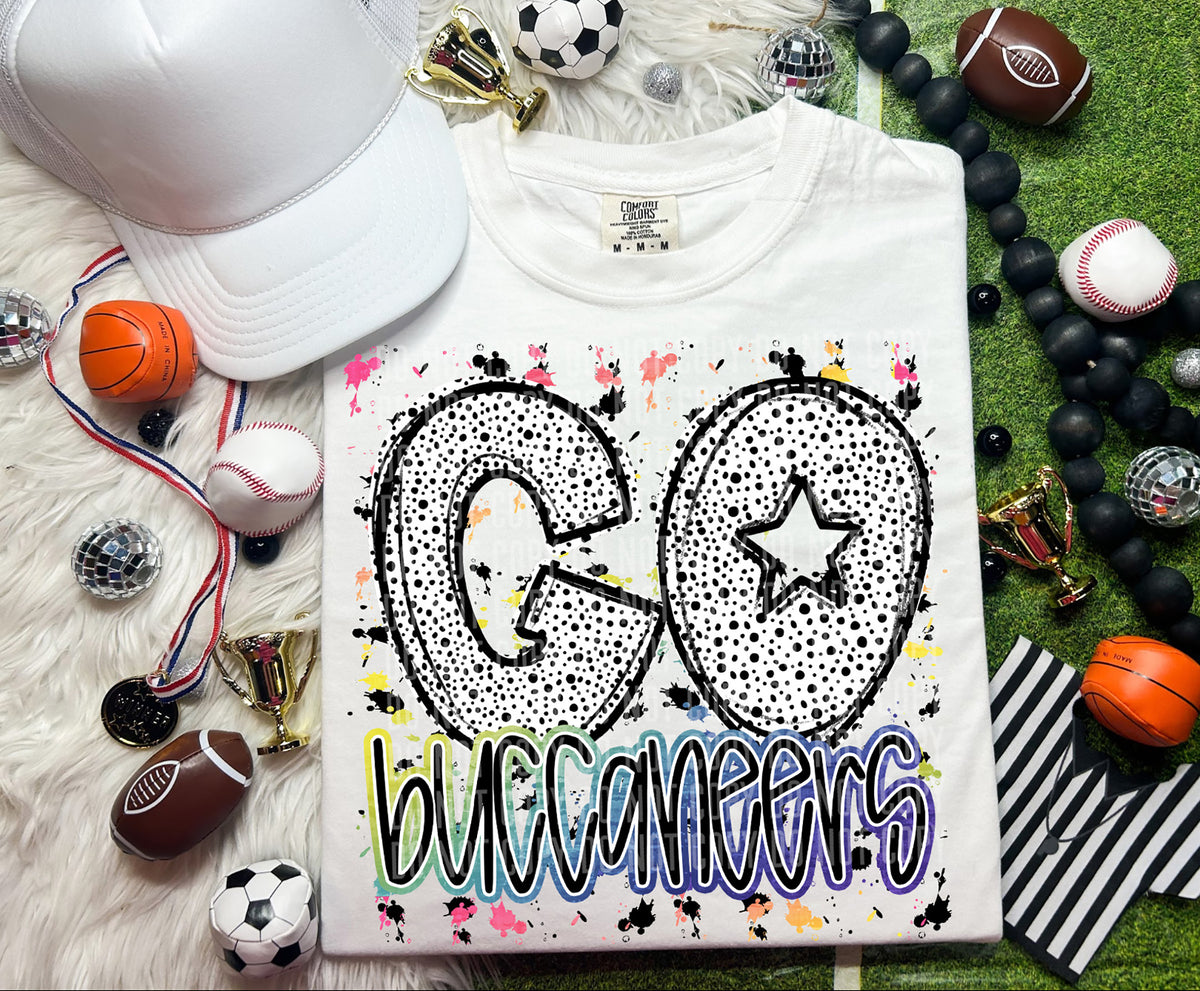 Go Buccaneers Dalmatian Font 57263 DTF transfer