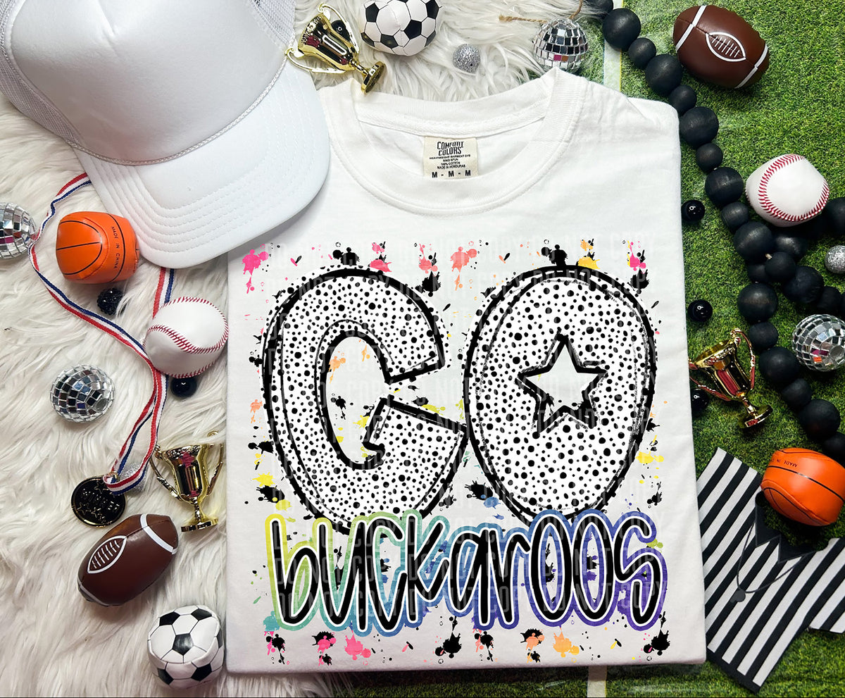 Go Buckaroos Dalmatian Font 57264 DTF transfer
