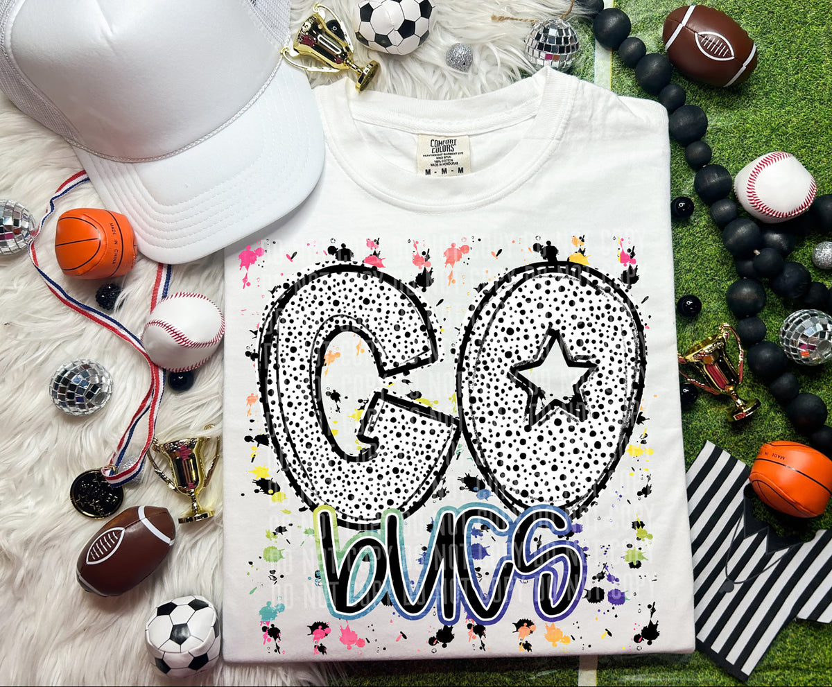 Go Bucs Dalmatian Font 57265 DTF transfer