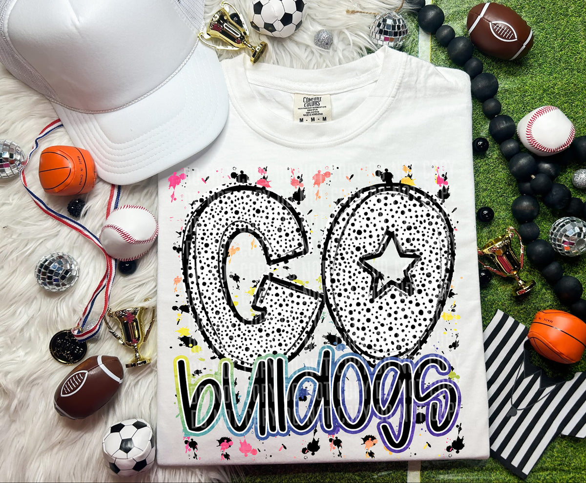 Go Bulldogs Dalmatian Font 57266 DTF transfer