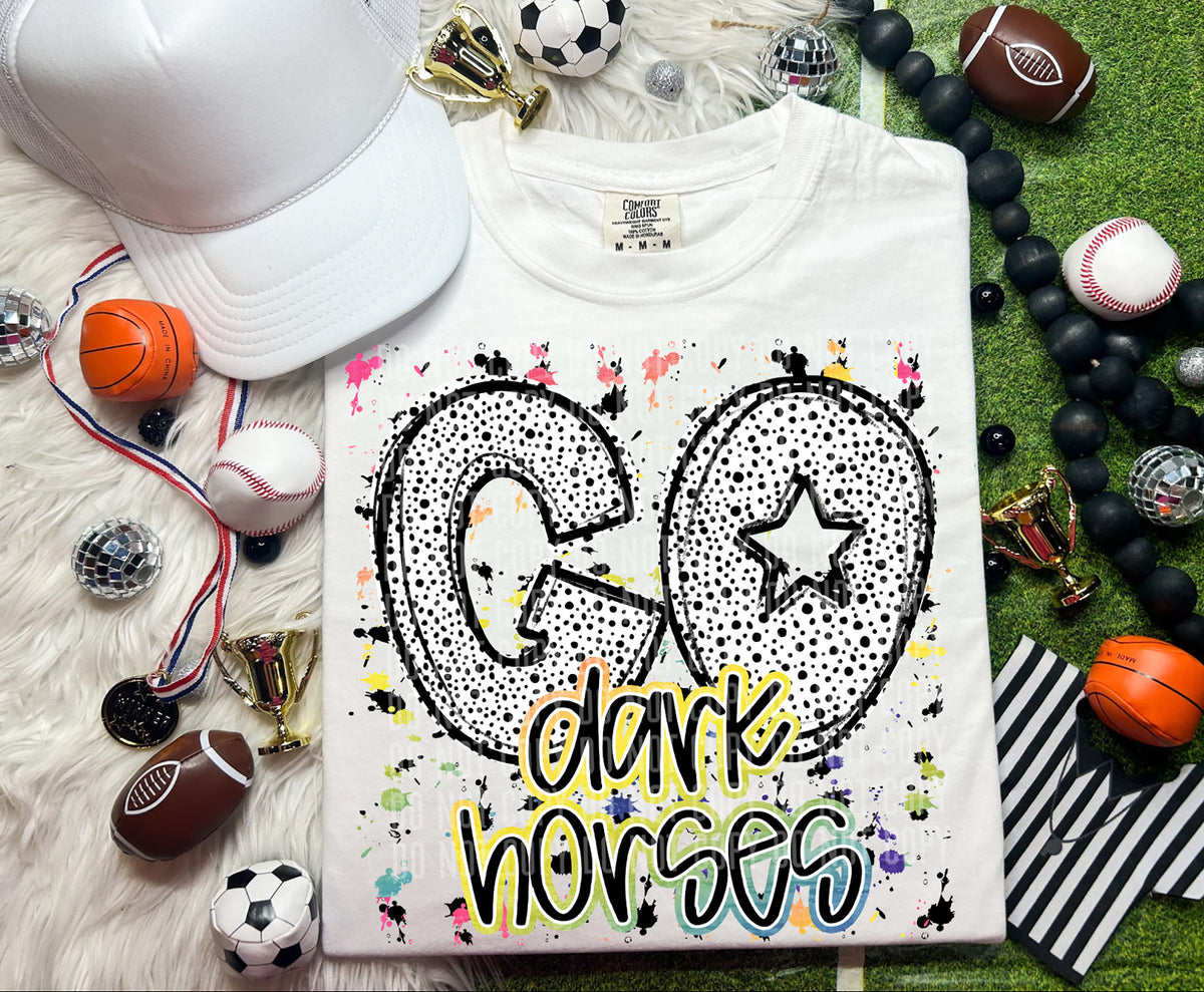Go Dark Horses Dalmatian Font 57280 DTF transfer