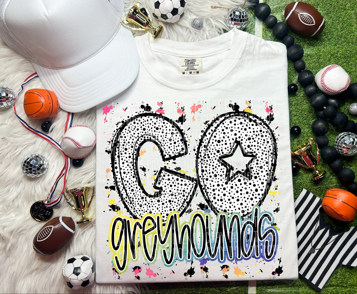 Go Greyhounds Dalmatian Font 57295 DTF transfer