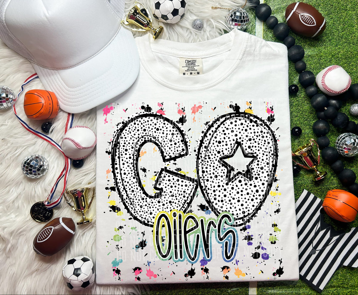 Go Oilers Dalmatian Font 57321 DTF transfer