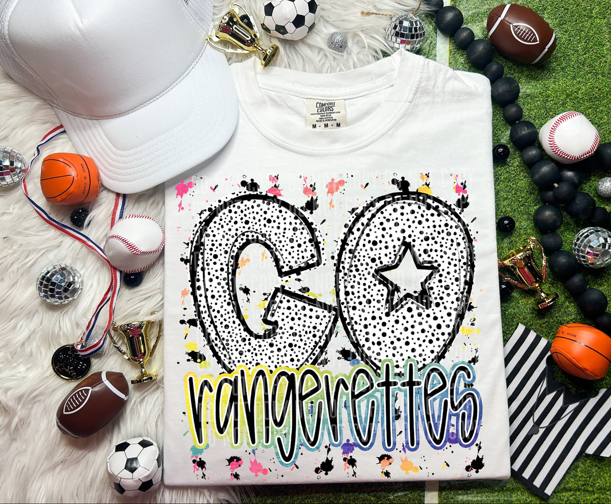 Go Rangerettes Dalmatian Font 57340 DTF transfer