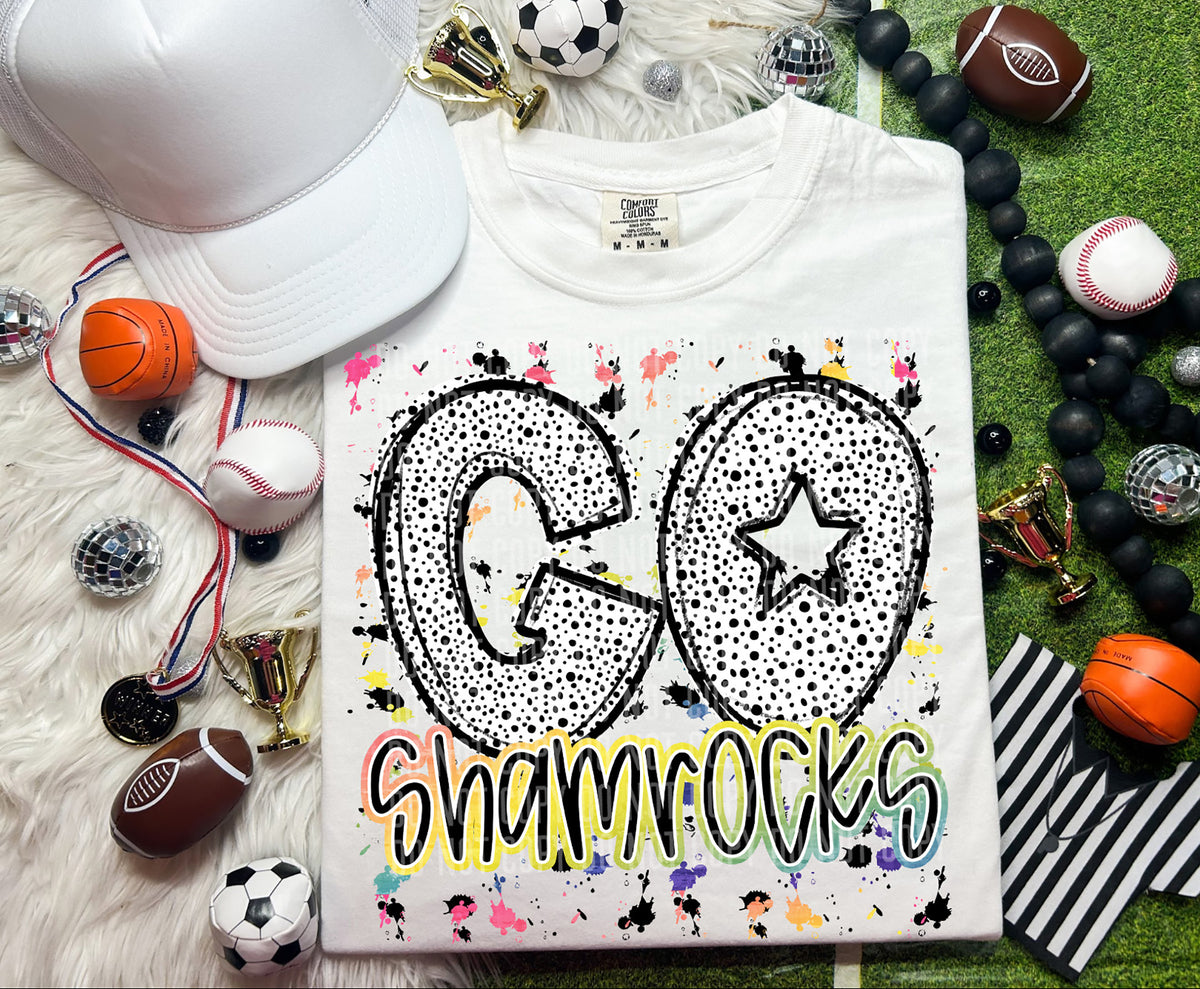 Go Shamrocks Dalmatian Font 57354 DTF transfer