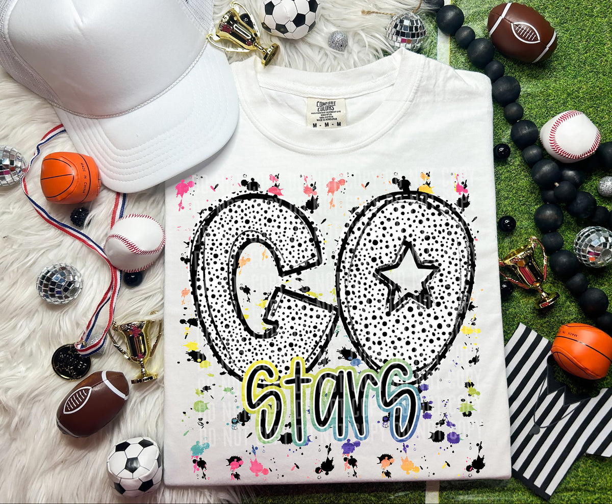 Go Stars Dalmatian Font 57360 DTF transfer