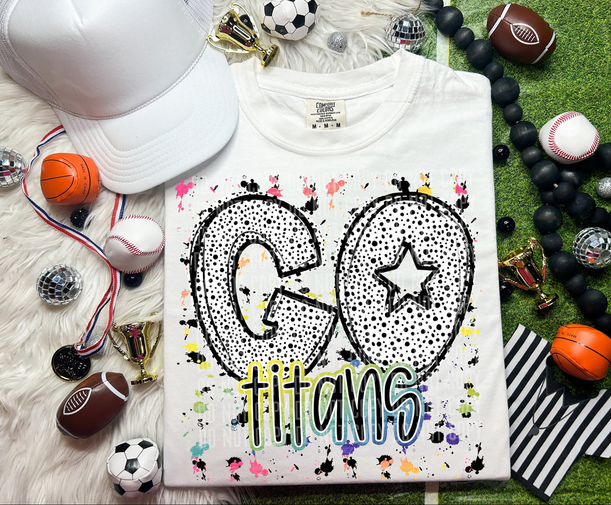 Go Titans Dalmatian Font 57365 DTF transfer