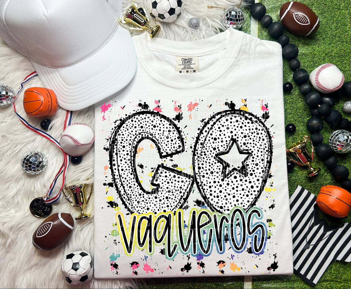 Go Vaqueros Dalmatian Font 57369 DTF transfer