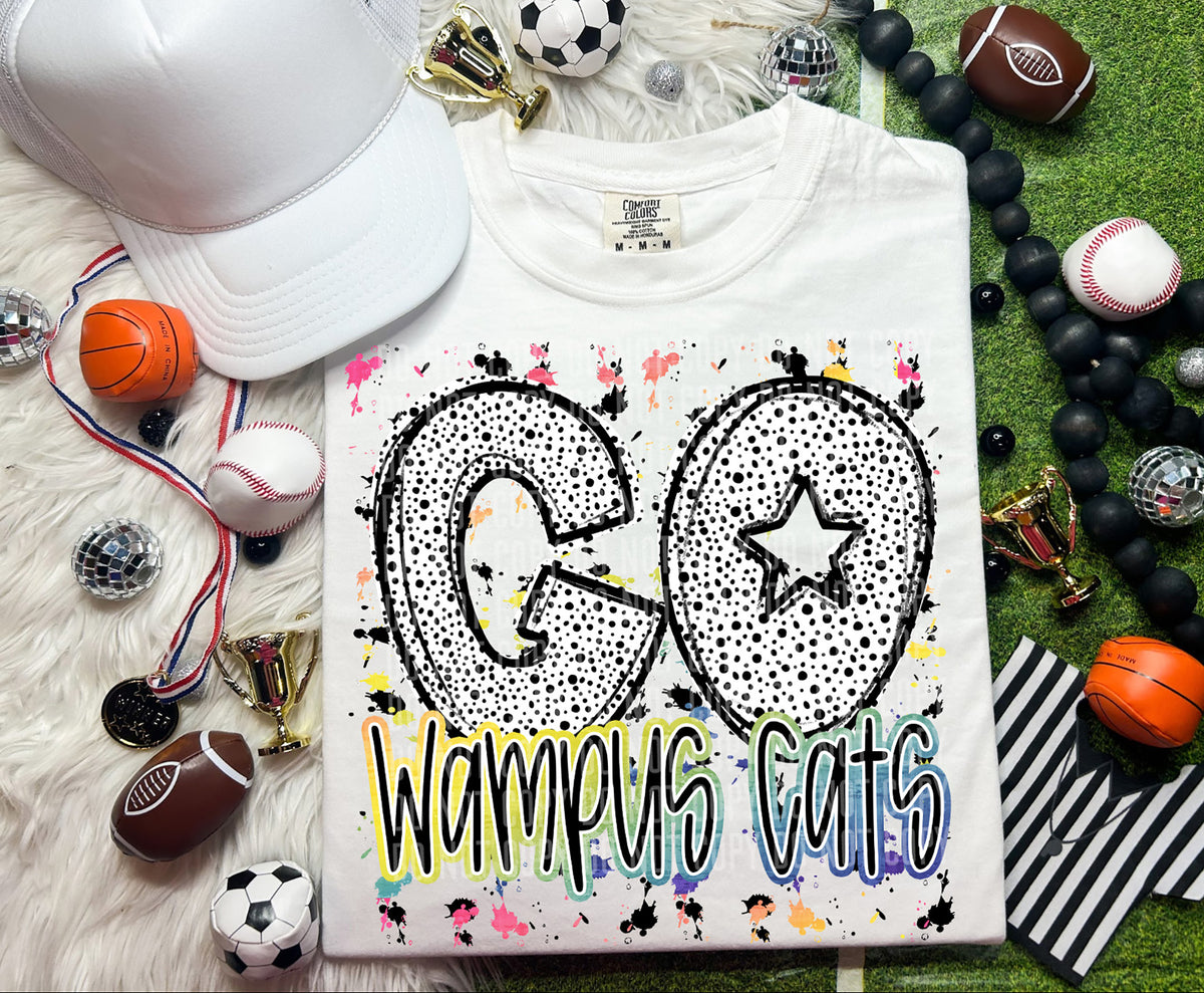 Go Wampus Cats Dalmatian Font 57372 DTF transfer