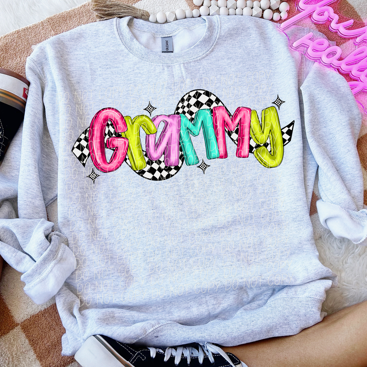 Grammy Colorful Checker 74203 DTF Transfer