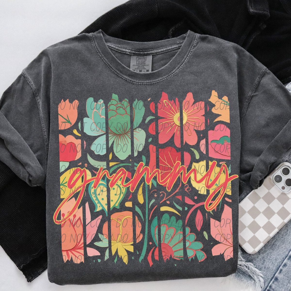 Grammy Boho floral names (City) DTF Transfer