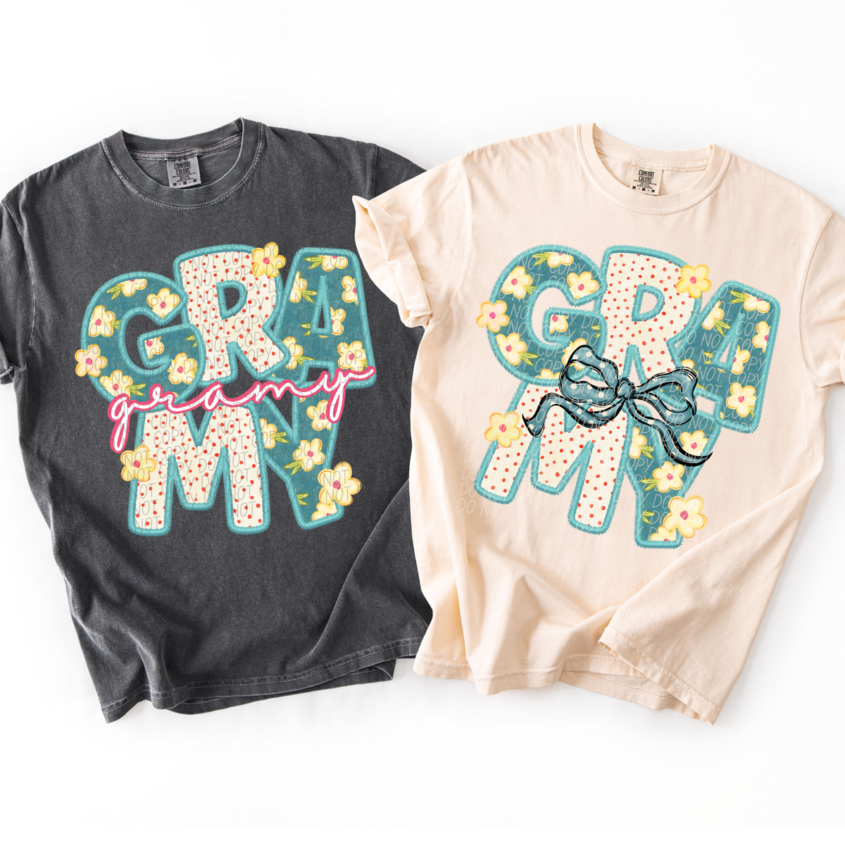 Vintage floral Gramy (Pink words) (City) DTF Transfer