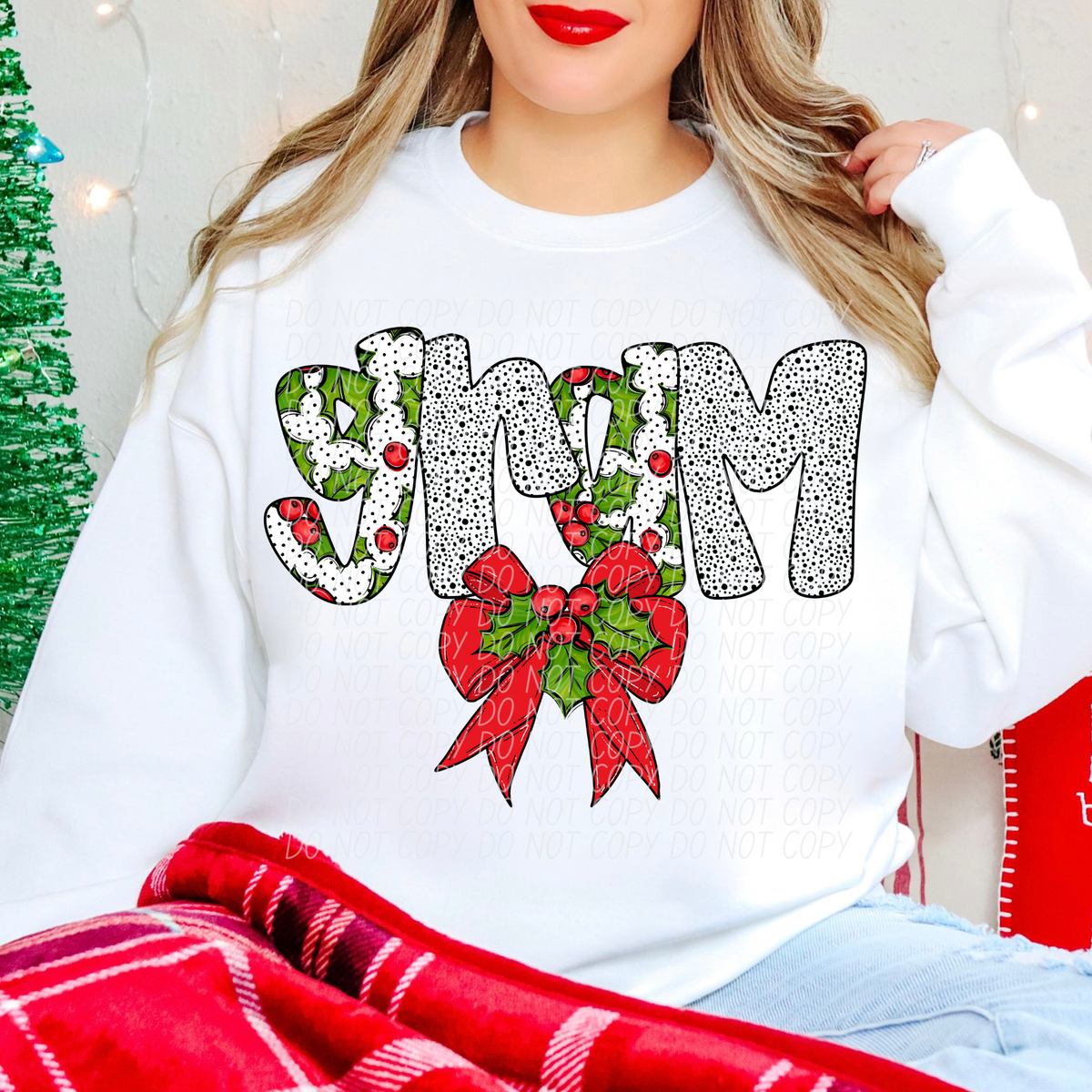 Gram Holly Leaves with bow (City) DTF transfer