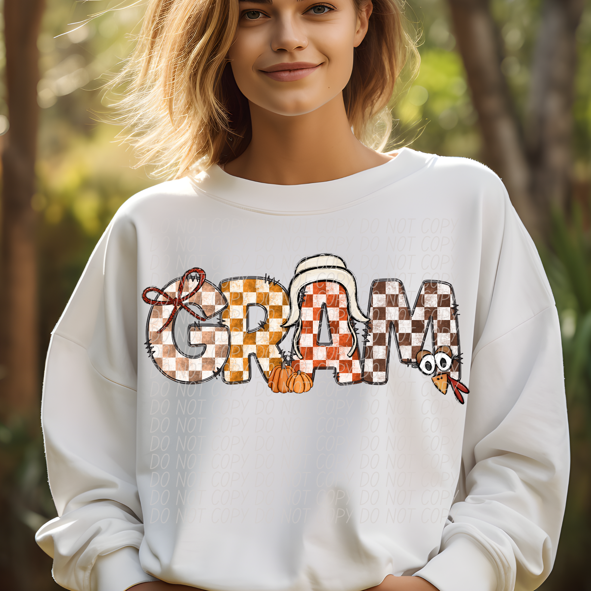 Gram Fall Picnic Pattern (City) DTF transfer