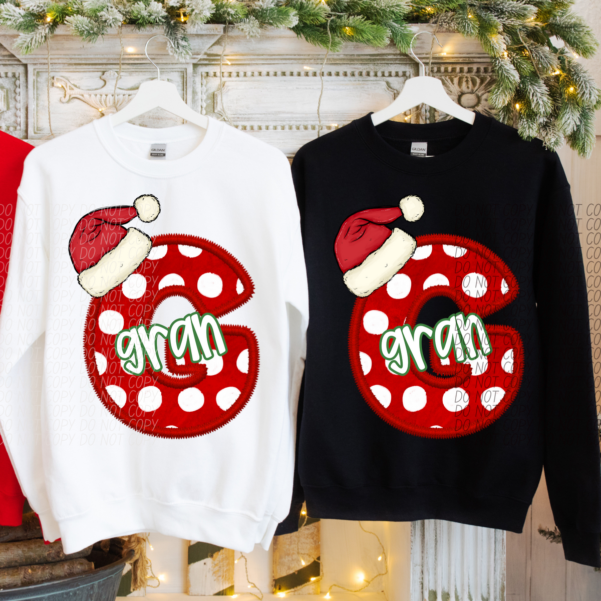 Gran Christmas Faux Embroidery 66573 DTF transfer