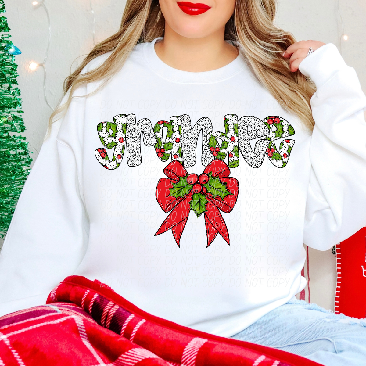 Grandee Holly Leaves with Bow (City) DTF transfer