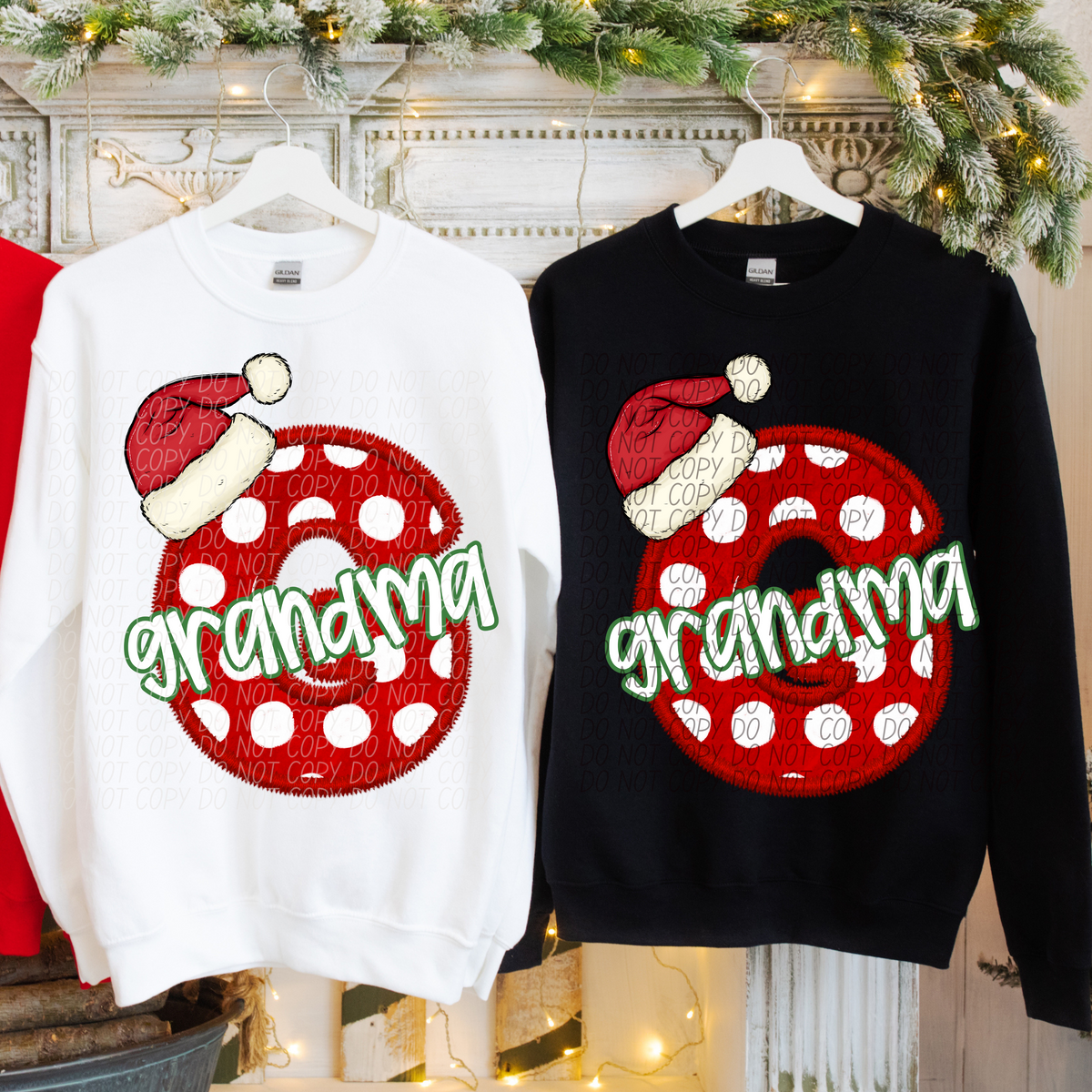 Grandma Christmas Faux Embroidery 66574 DTF transfer