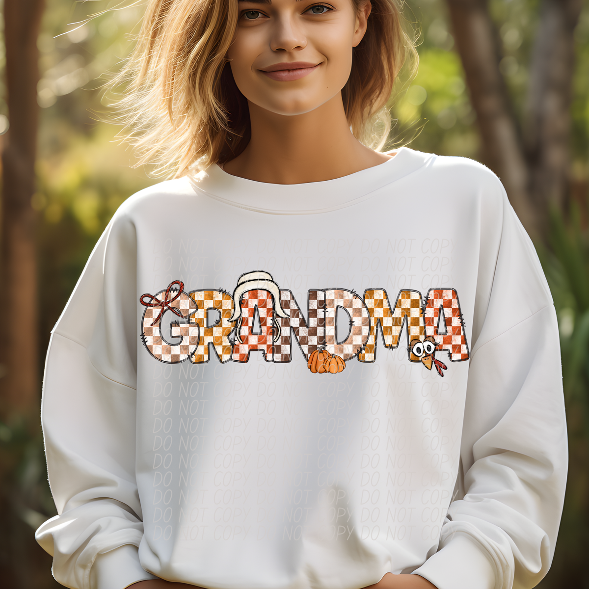 Grandma Fall Picnic Pattern (City) DTF transfer