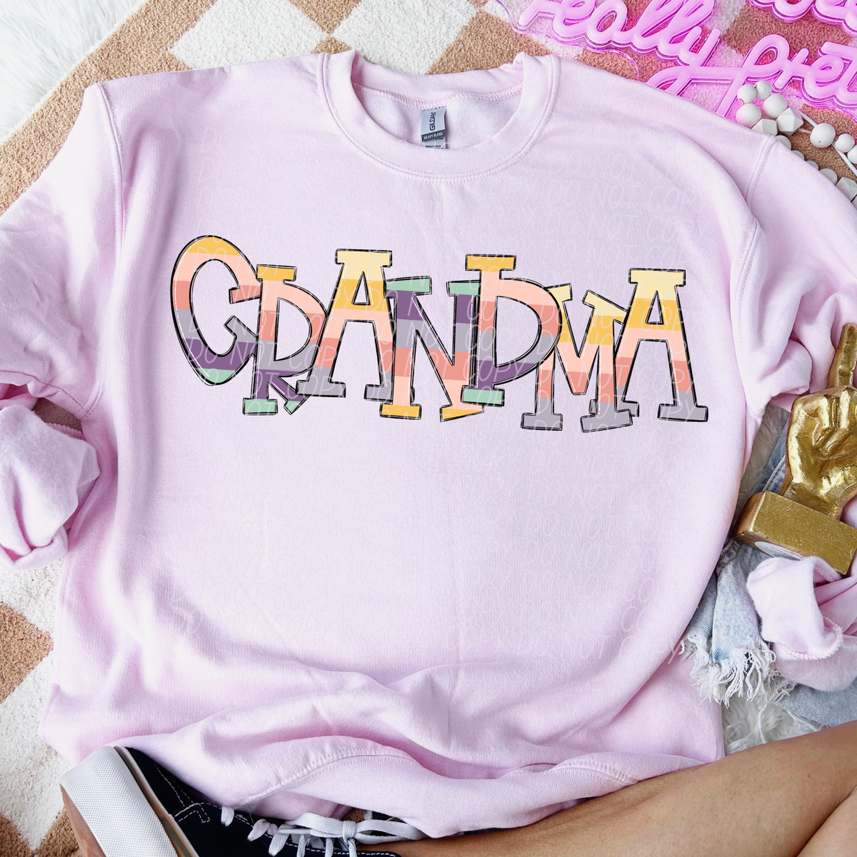 Grandma pastel strips (City) DTF Transfer