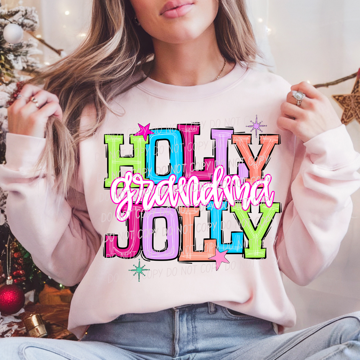 grandma holly jolly names (city) DTF Transfer